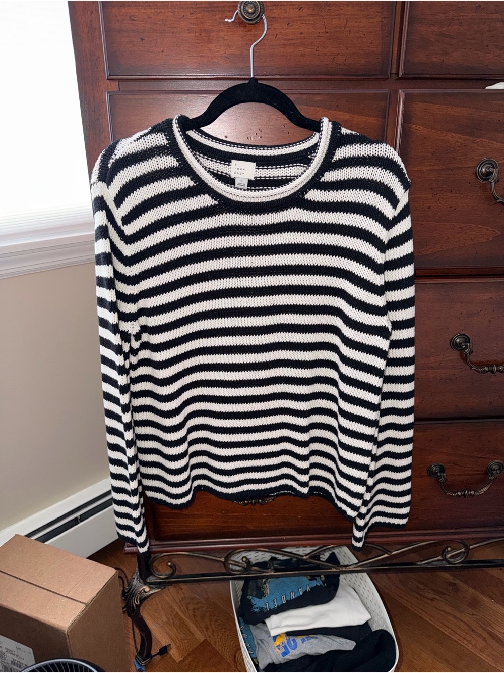 a new day Striped Black and White Knit Sweater